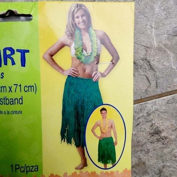 NWT Long Grass Skirt Adult XL Hawaii Hawaiian Luau Halloween Costume Cosplay - Picture 4 of 6